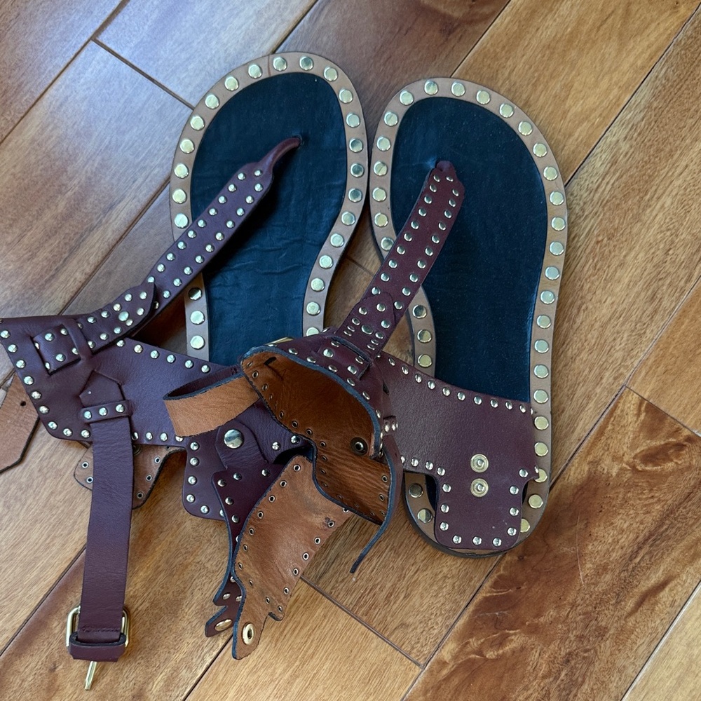 Isabel Marant Brown Studded Sandals
